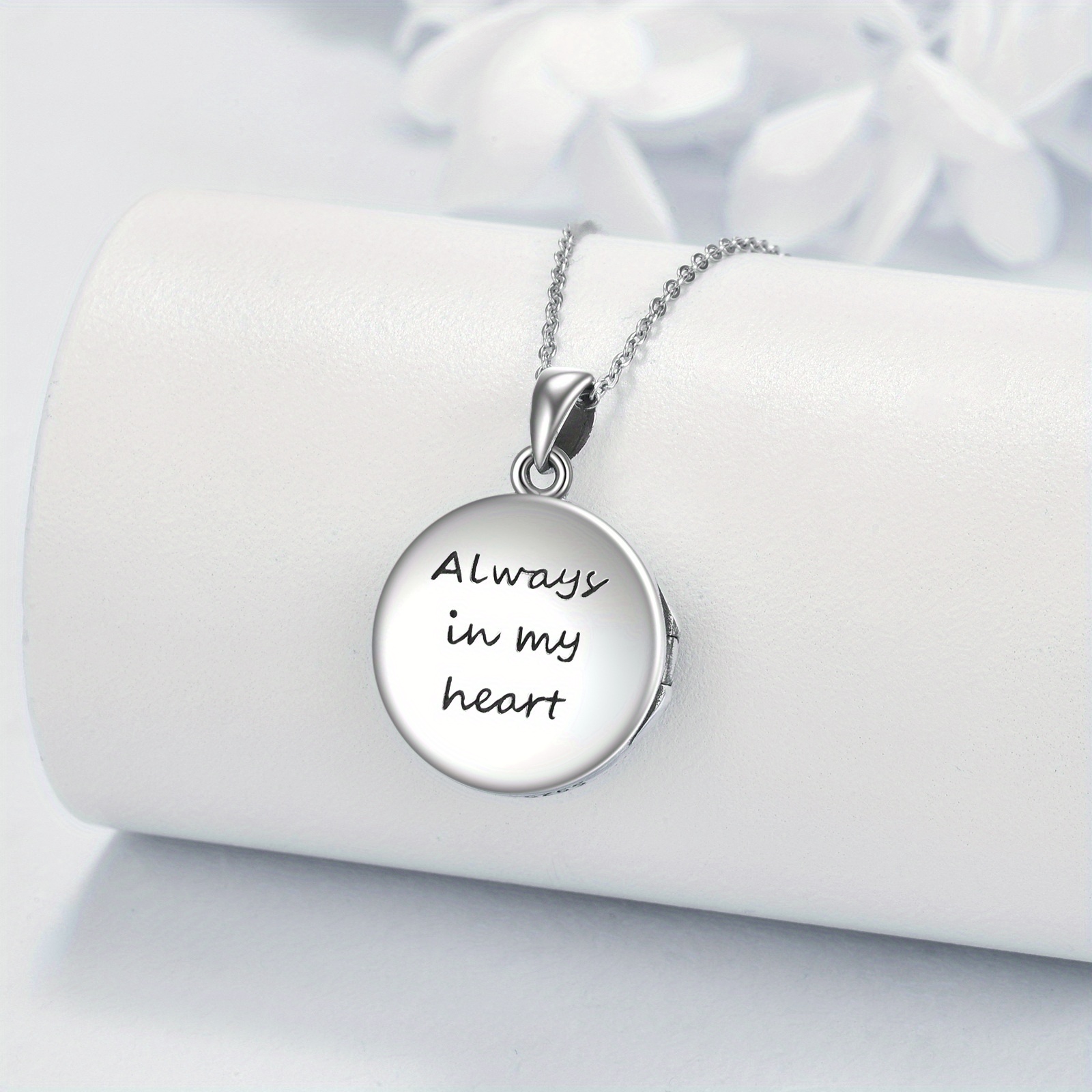 Guardian Angel Locket Necklace, Sterling Silver Pendant